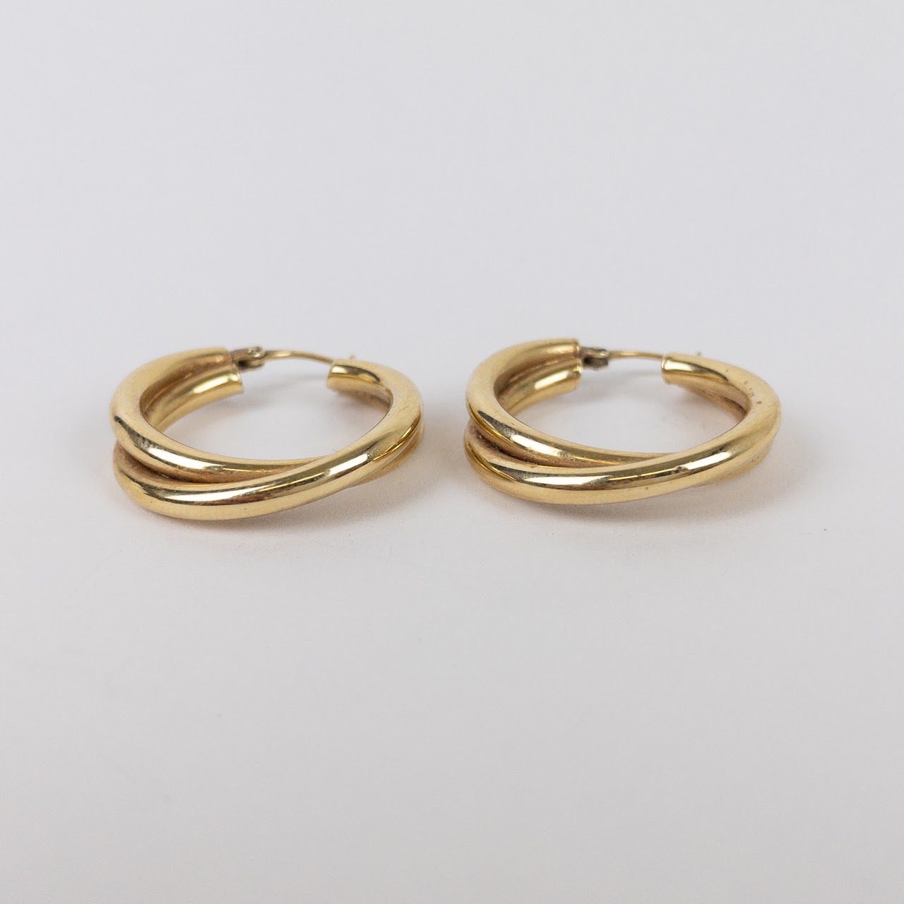 14K Gold Twisted Hoop Earrings