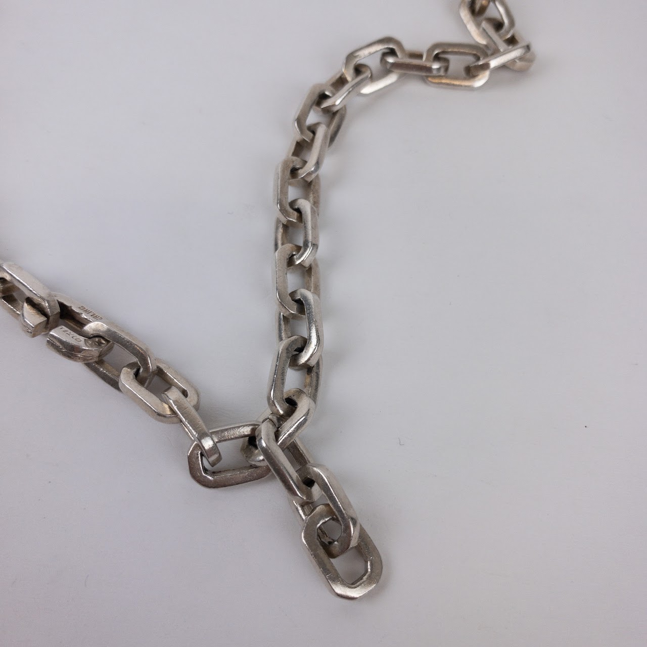 Taxco Sterling Silver Rectangular Link Chain