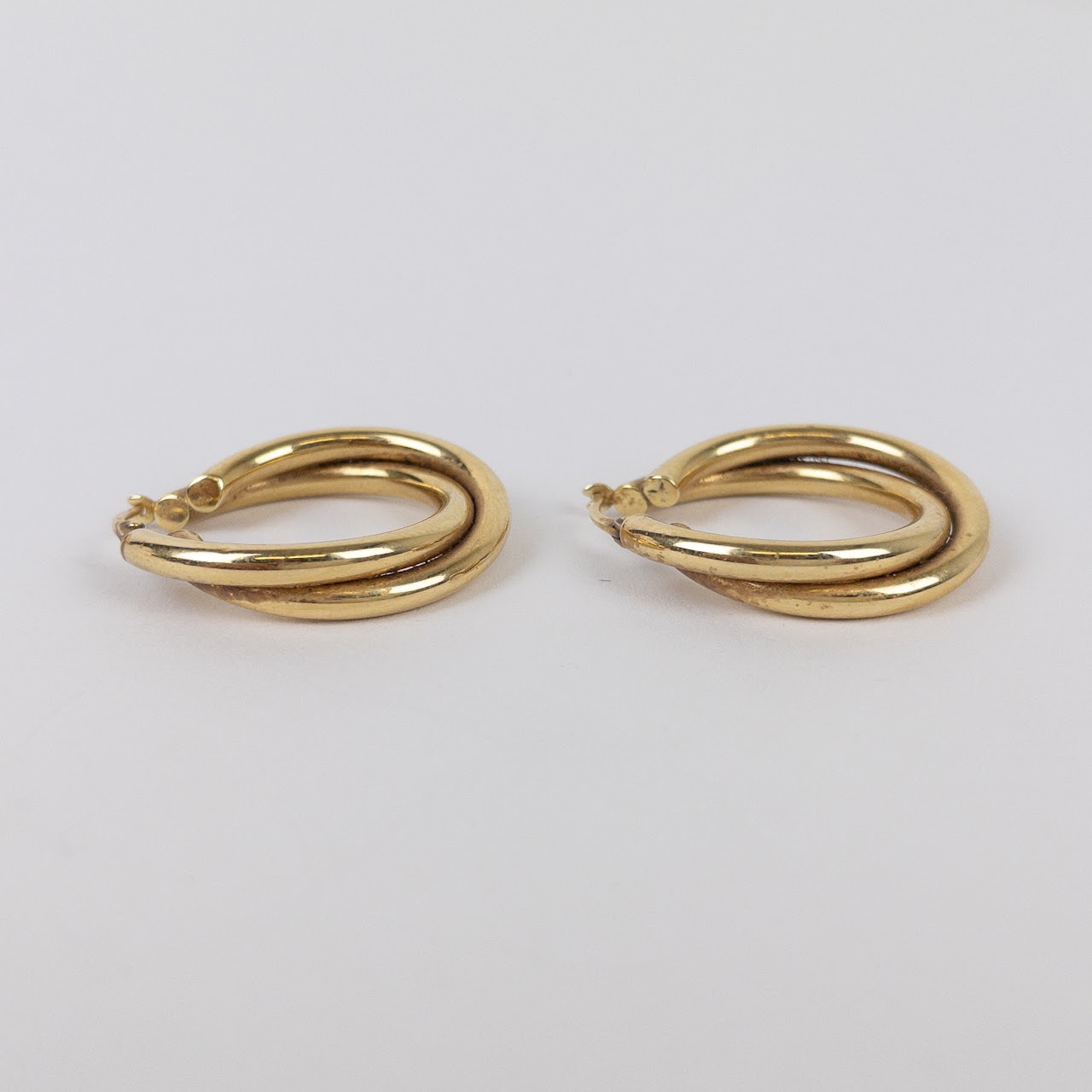 14K Gold Twisted Hoop Earrings