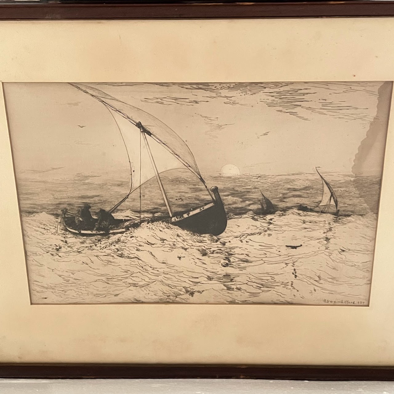 Robert Swain Gifford 'Neapolitan Fishing Boats Returning Home' Etching