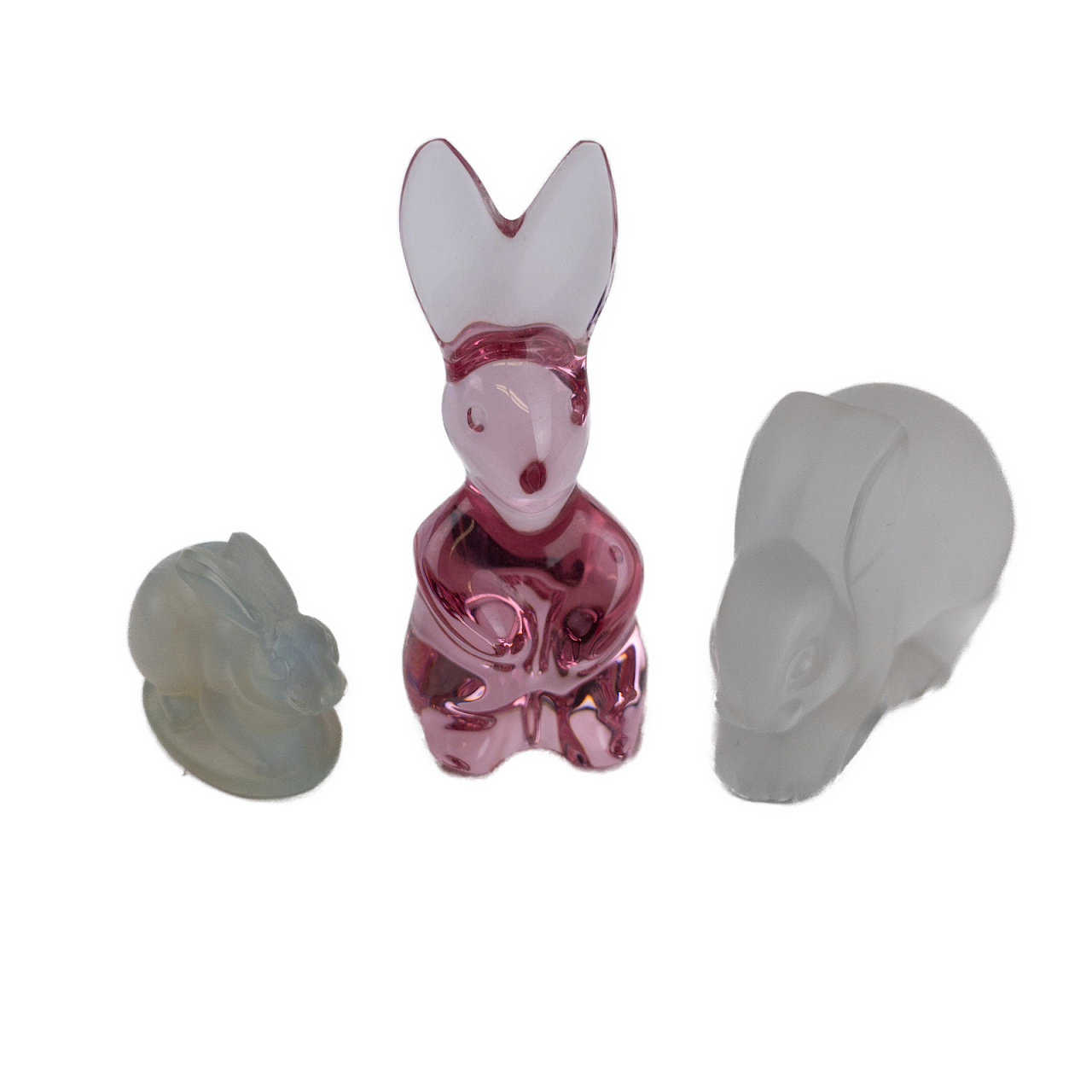 French Crystal Rabbit Figurine Lot