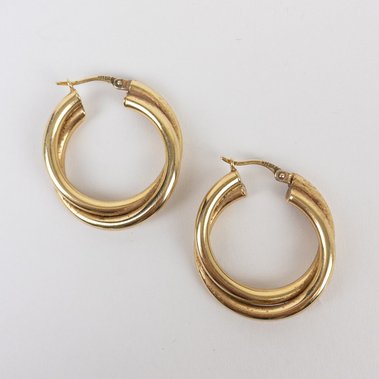 14K Gold Twisted Hoop Earrings