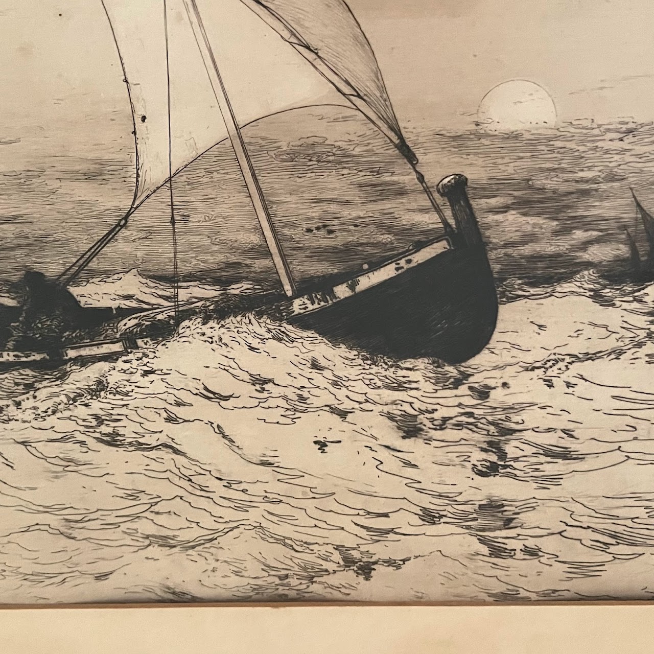 Robert Swain Gifford 'Neapolitan Fishing Boats Returning Home' Etching