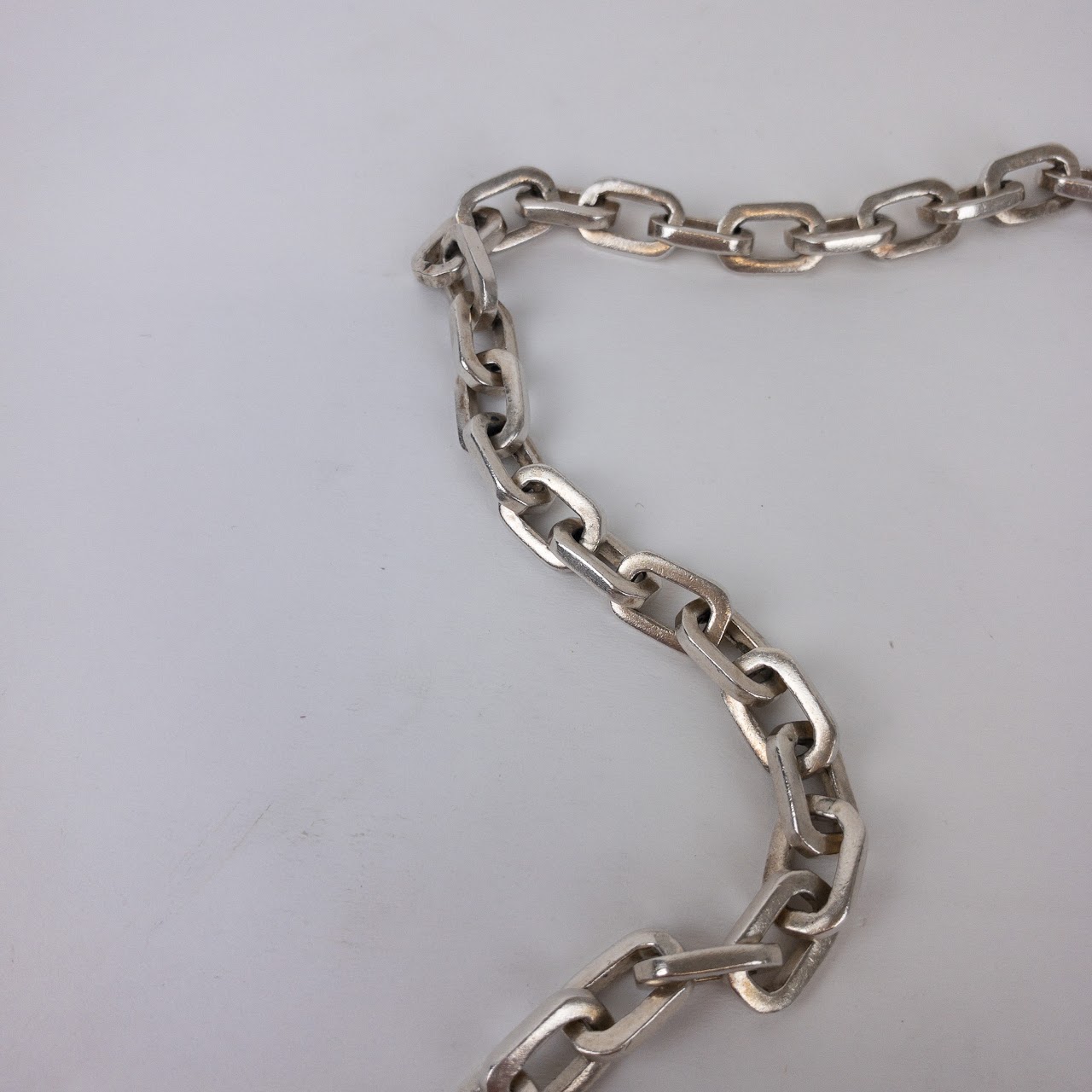 Taxco Sterling Silver Rectangular Link Chain