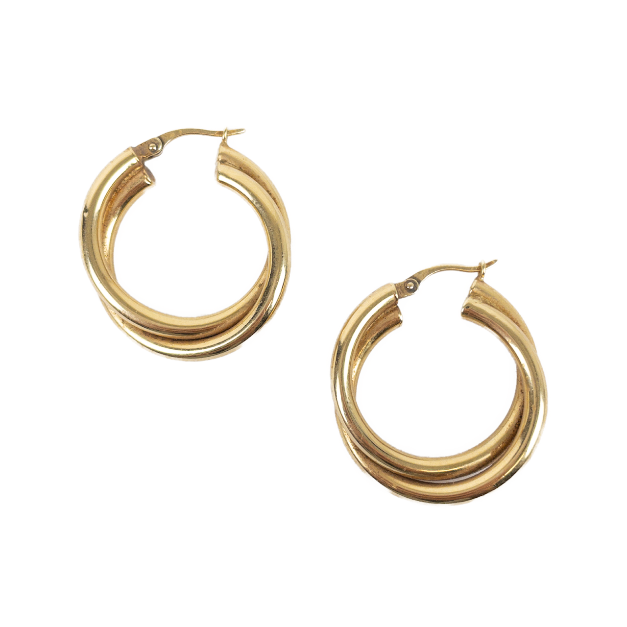 14K Gold Twisted Hoop Earrings