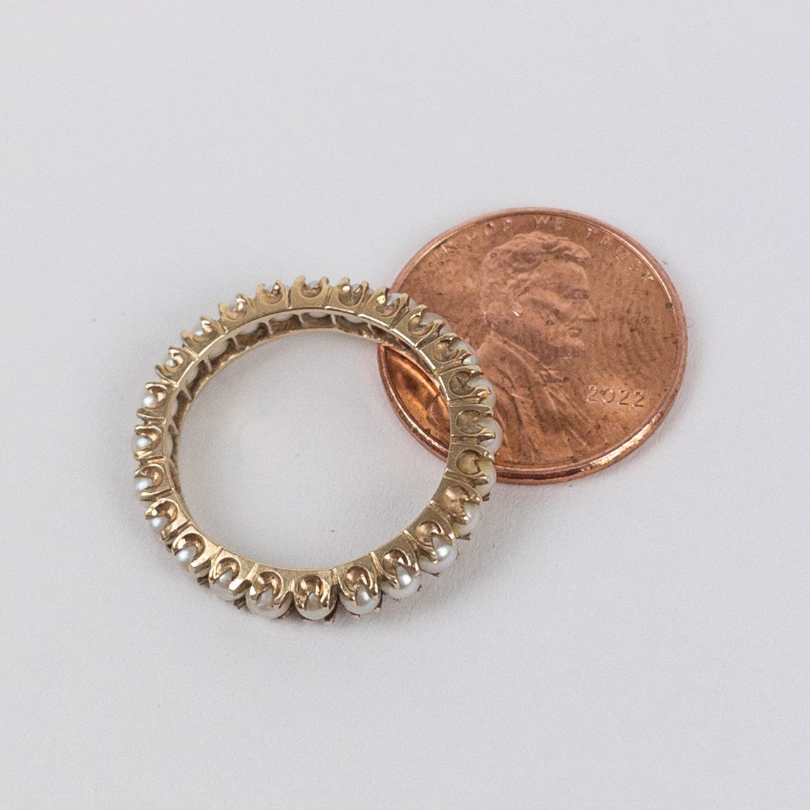 14K Gold & Tiny Pearl Ring