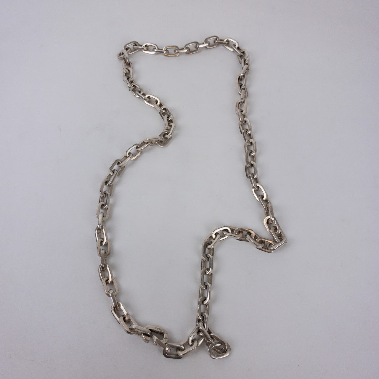 Taxco Sterling Silver Rectangular Link Chain