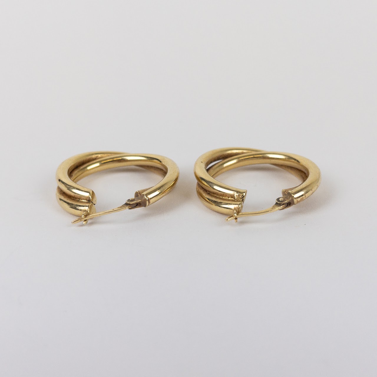 14K Gold Twisted Hoop Earrings