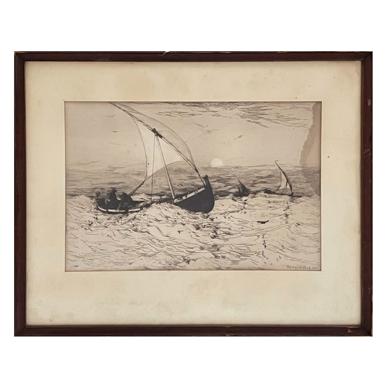 Robert Swain Gifford 'Neapolitan Fishing Boats Returning Home' Etching