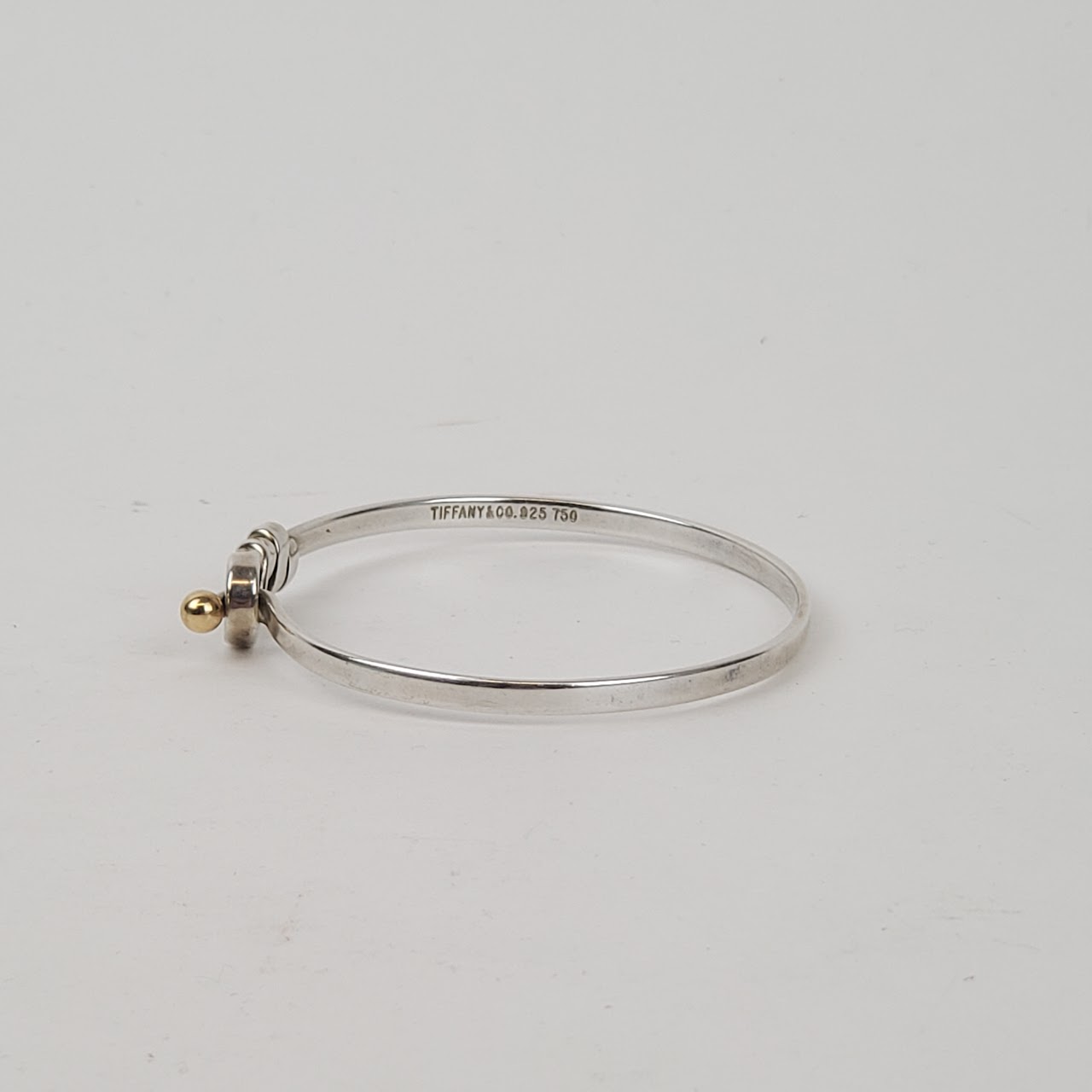 Tiffany & Co. 18K Gold and Sterling Silver Open Bangle