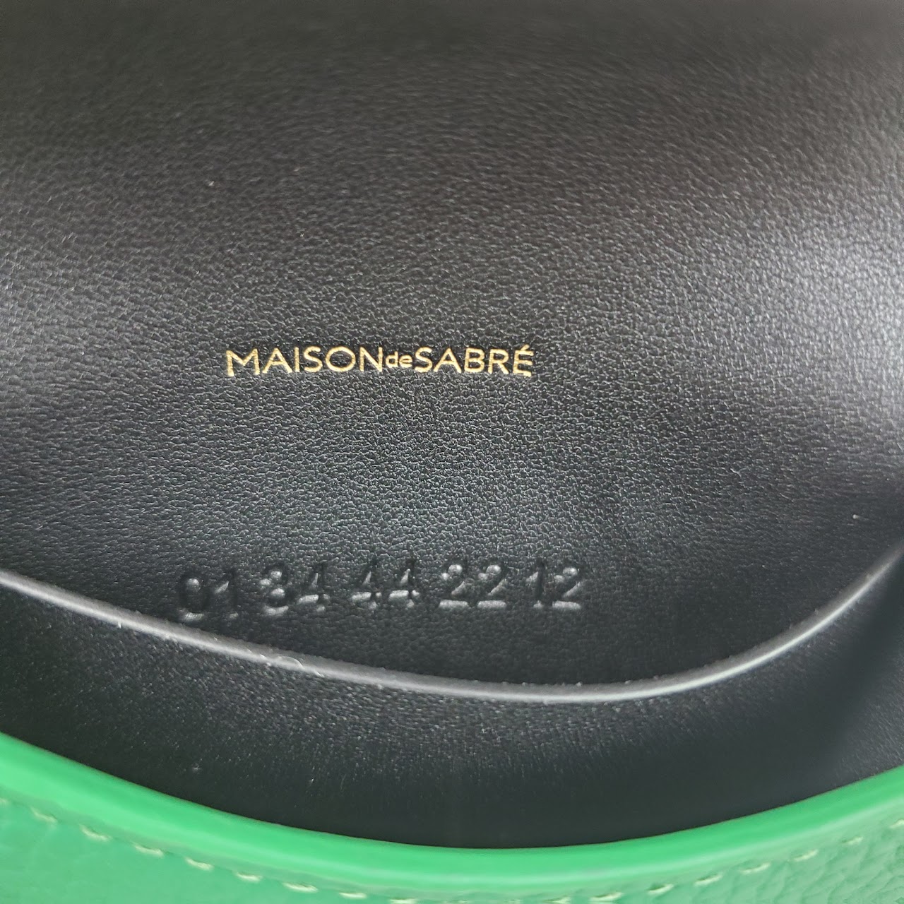 Maison de Sabre Green Leather Crossbody Phone Pouch