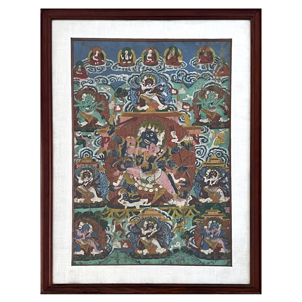 Tibetan Thangka Antique Gouache Painting