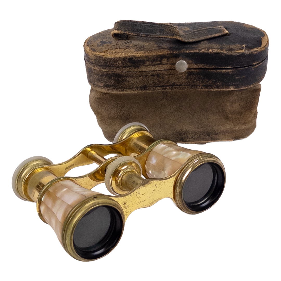 Lefile Paris Mother-Of-Pearl and Brass Small Opera Glasses