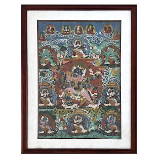 Tibetan Thangka Antique Gouache Painting