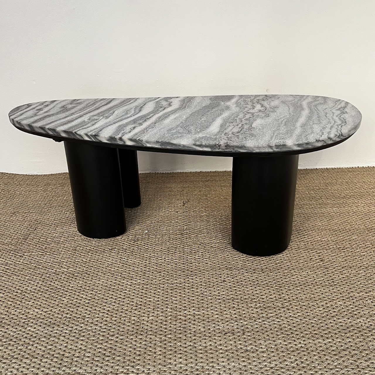 Stone and Metal Contemporary Mesa Coffee Table