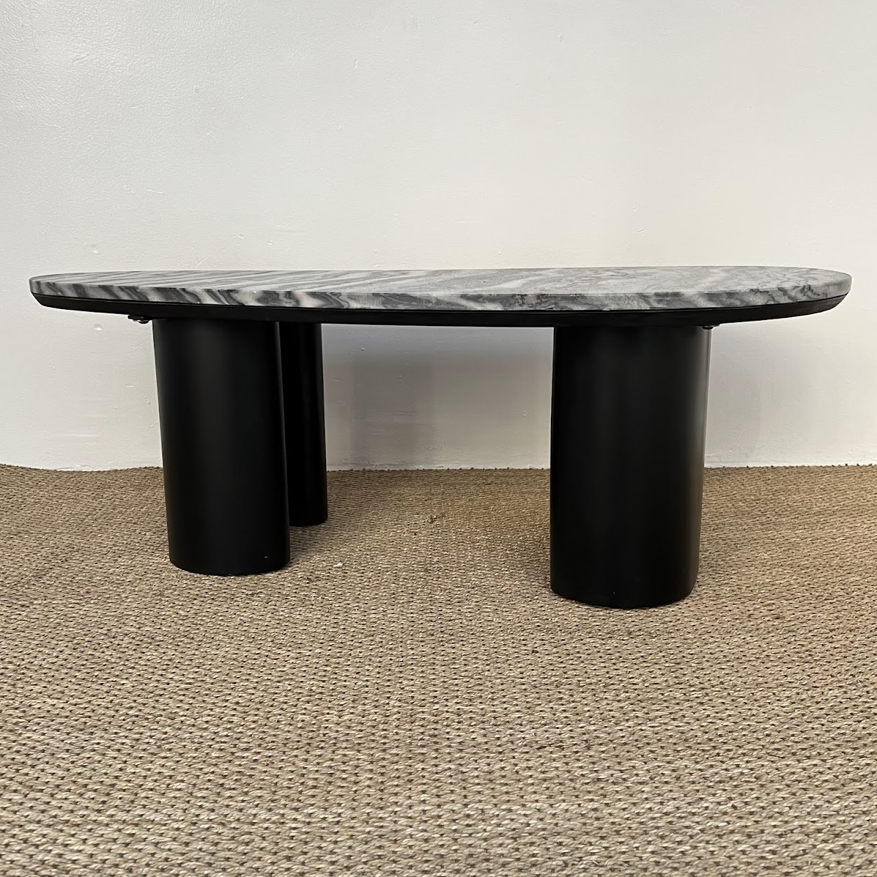 Stone and Metal Contemporary Mesa Coffee Table