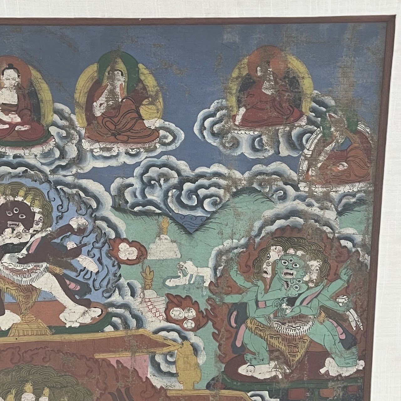 Tibetan Thangka Antique Gouache Painting