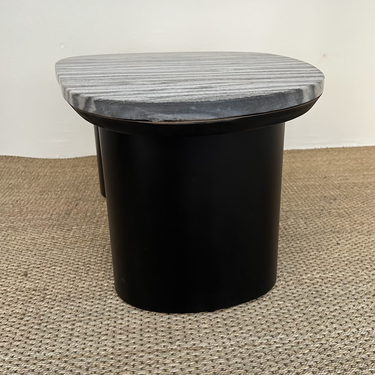 Stone and Metal Contemporary Mesa Coffee Table