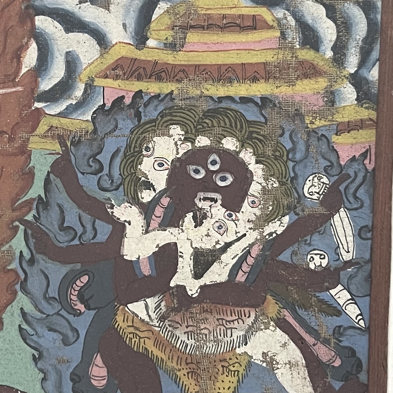 Tibetan Thangka Antique Gouache Painting