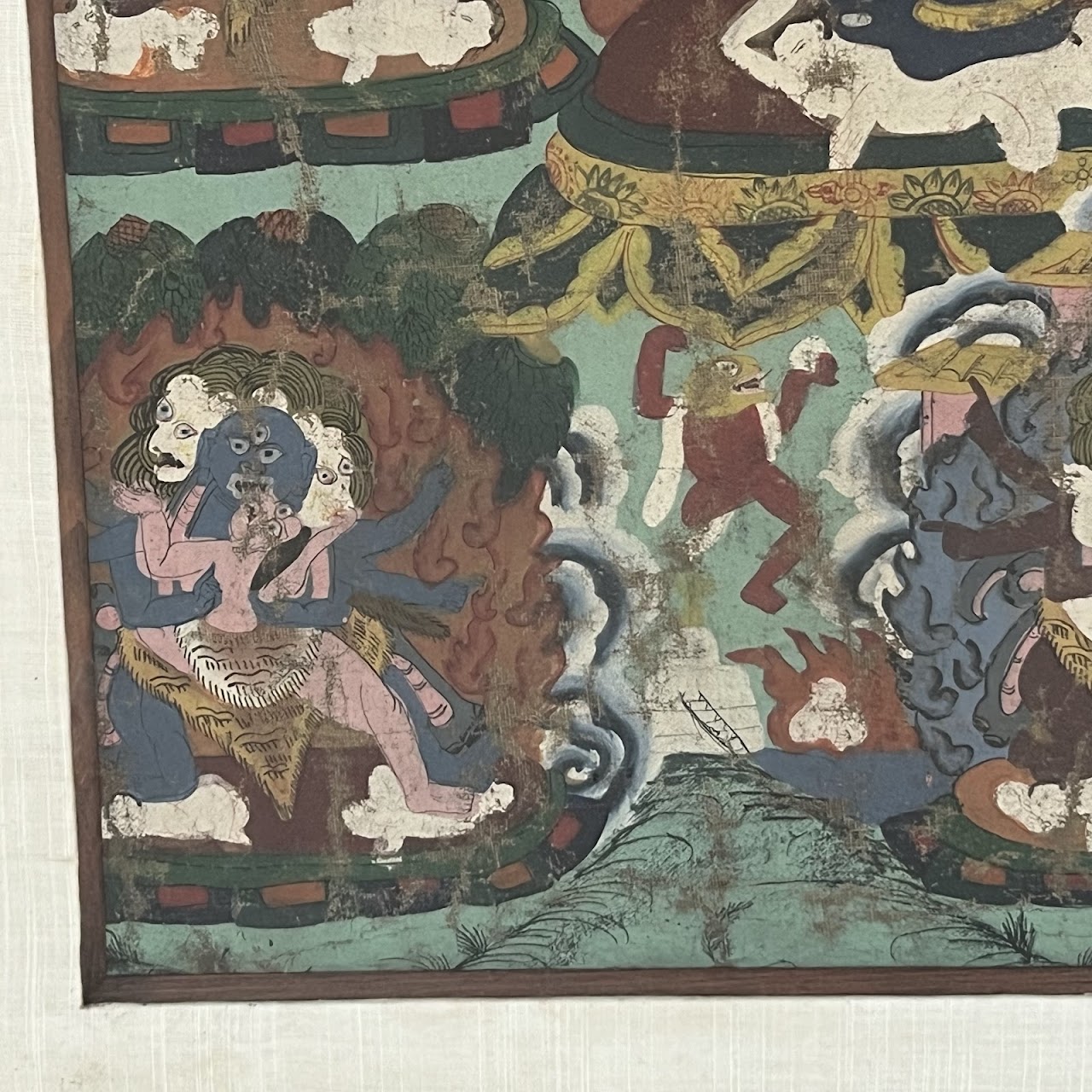 Tibetan Thangka Antique Gouache Painting