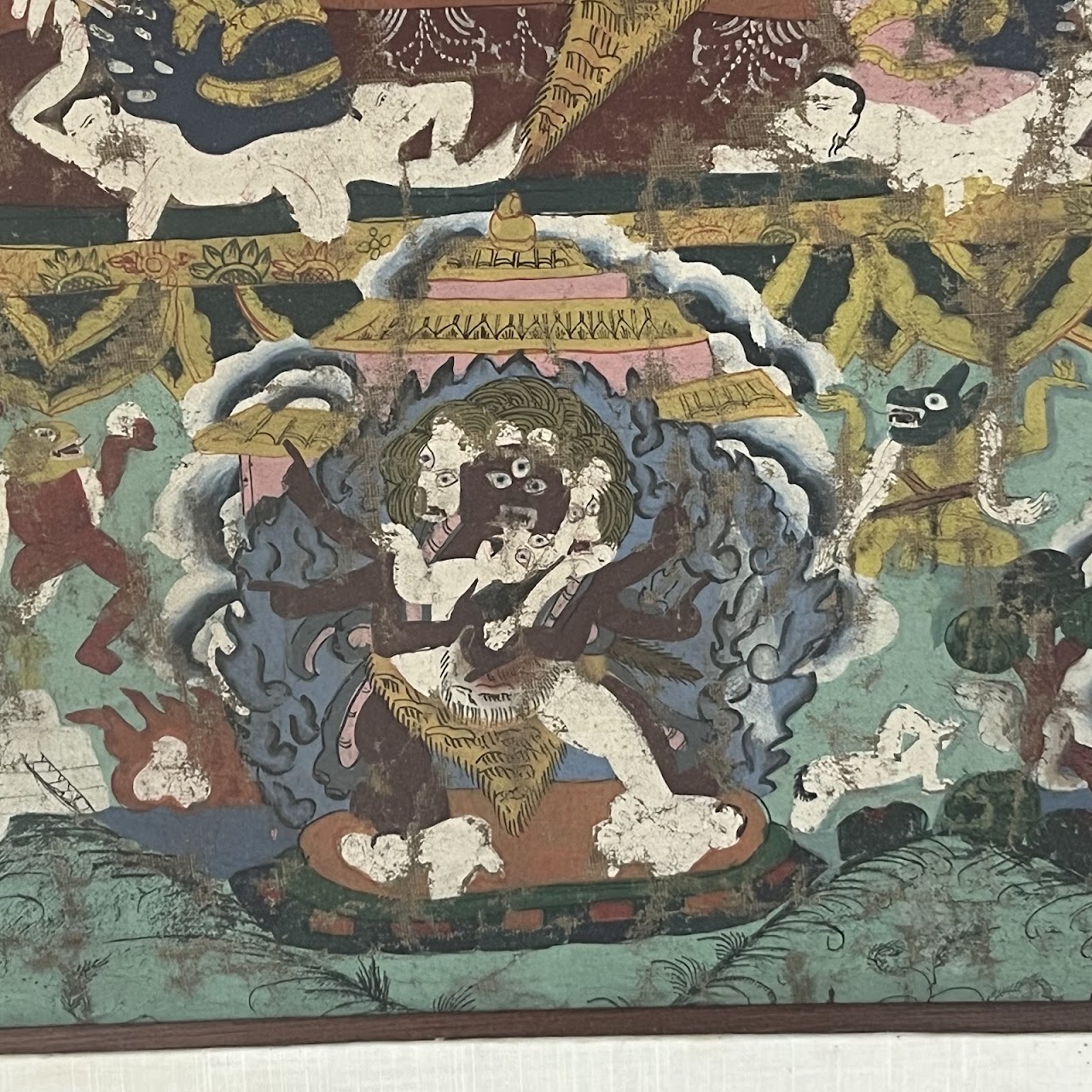 Tibetan Thangka Antique Gouache Painting