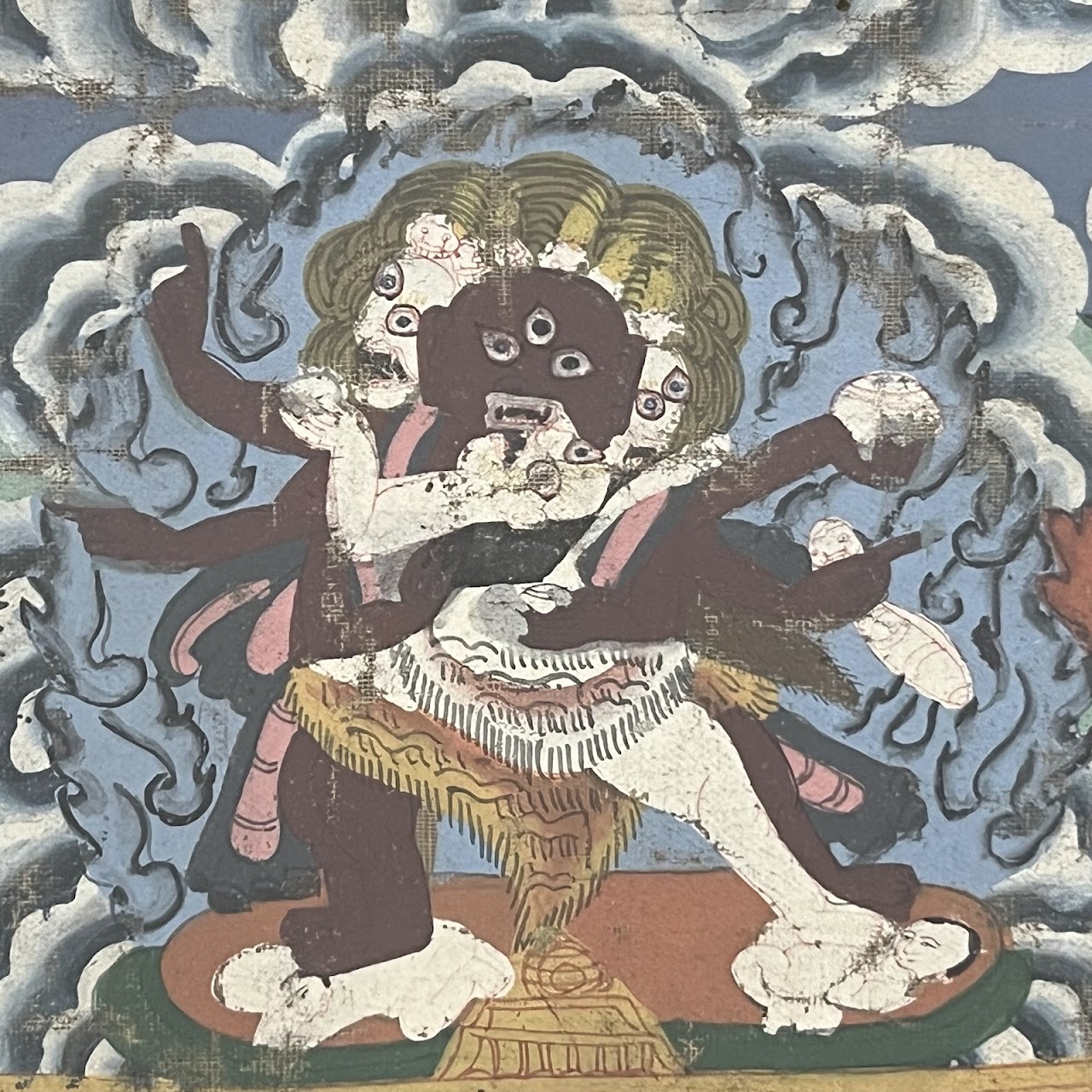 Tibetan Thangka Antique Gouache Painting