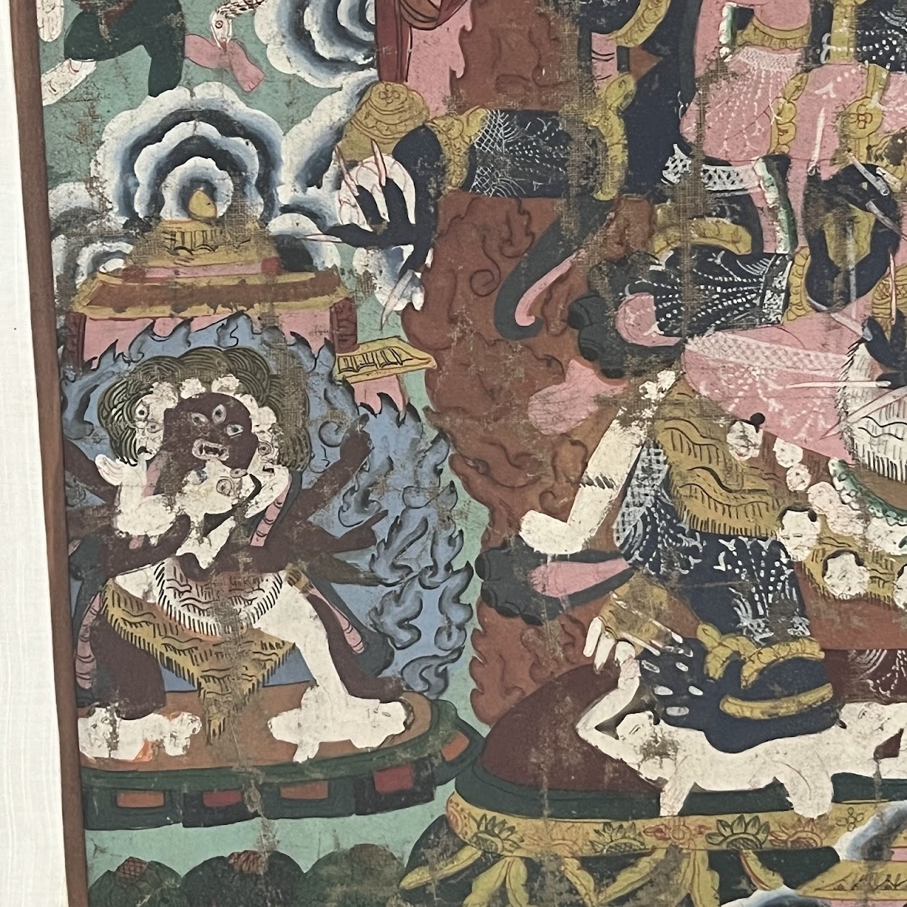 Tibetan Thangka Antique Gouache Painting