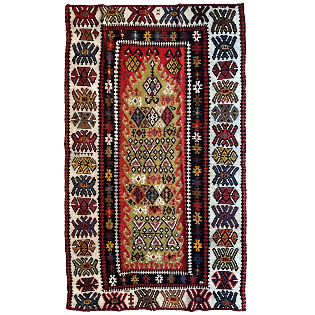 Sarkoy Kilim Vintage Turkish Wool Runner