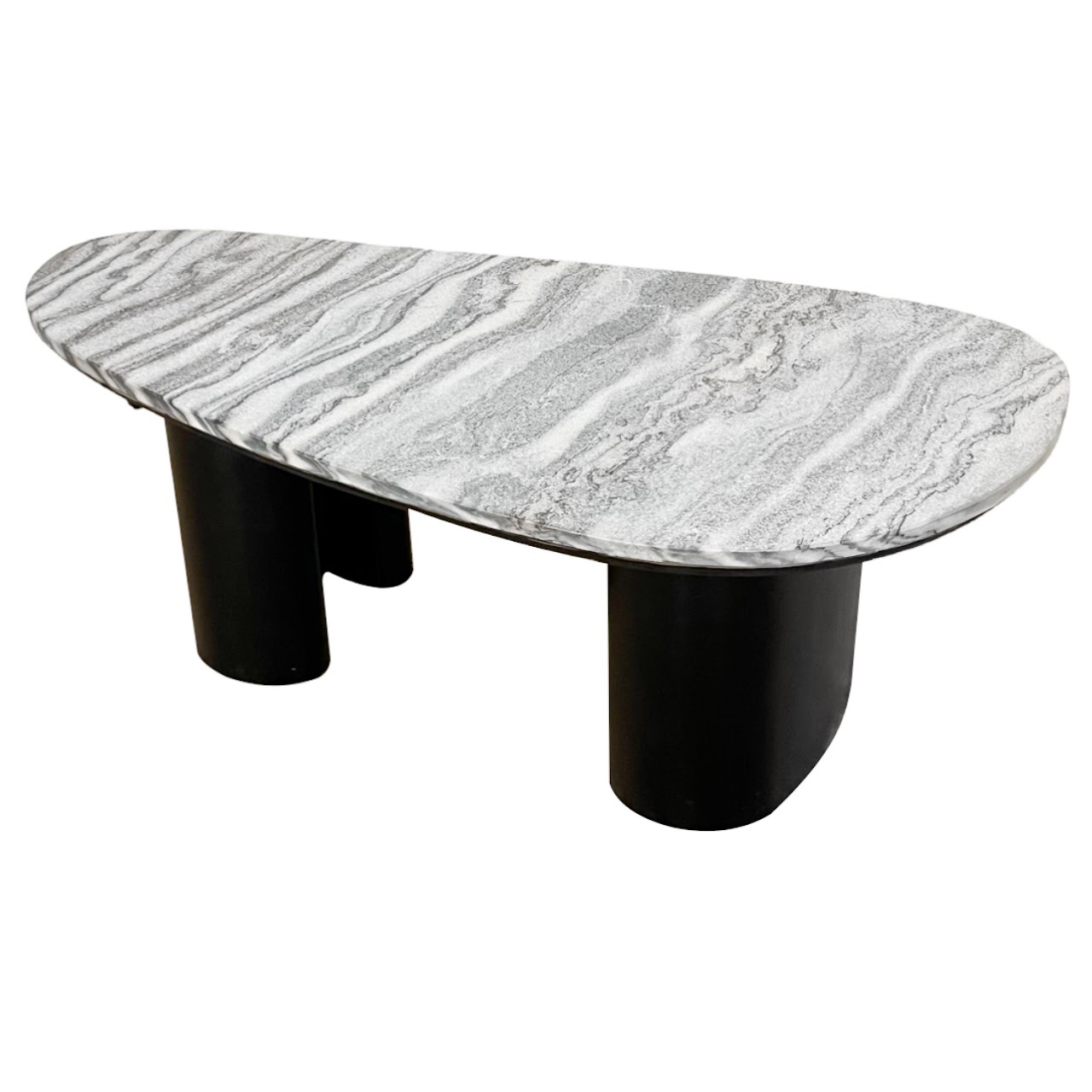 Stone and Metal Contemporary Mesa Coffee Table