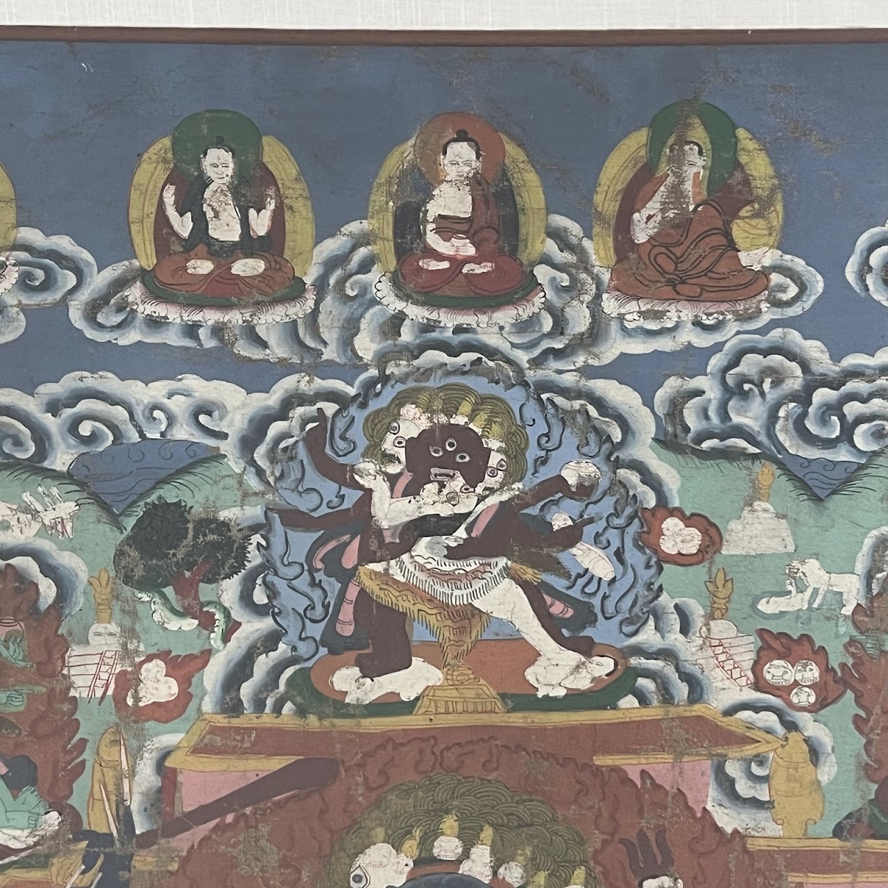 Tibetan Thangka Antique Gouache Painting