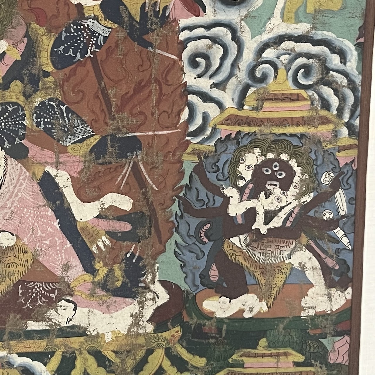 Tibetan Thangka Antique Gouache Painting