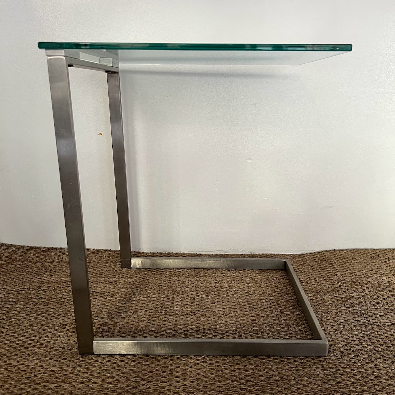 Cantilever Glass Top Side Table