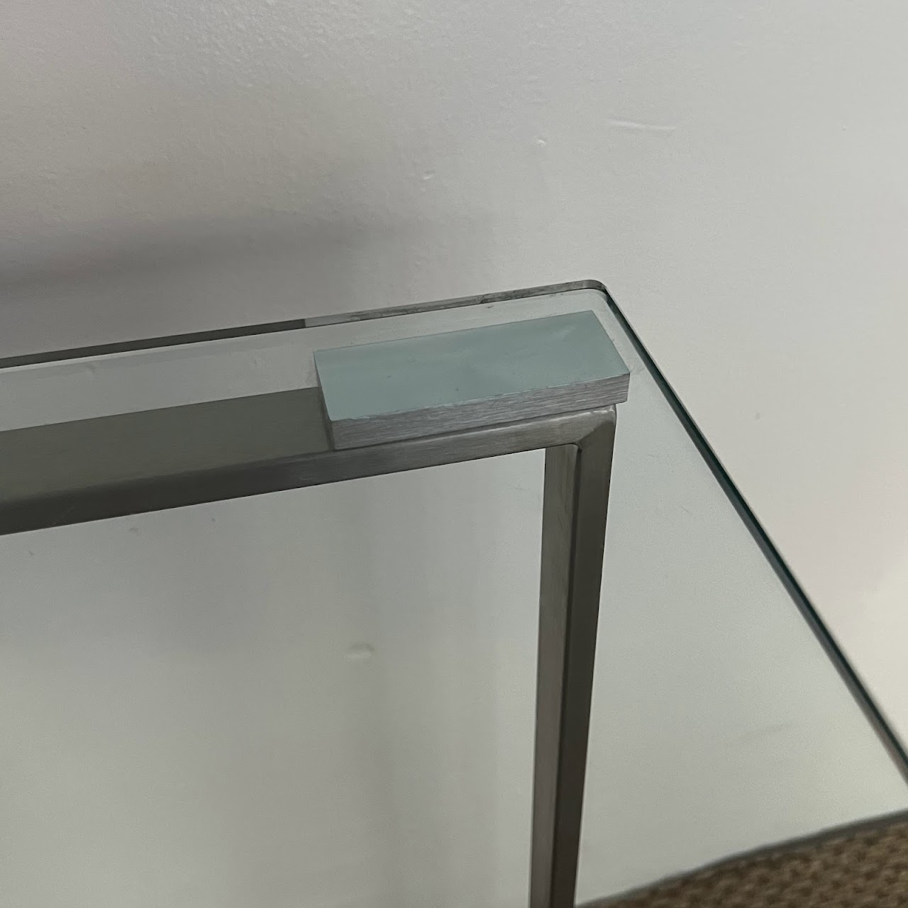 Cantilever Glass Top Side Table