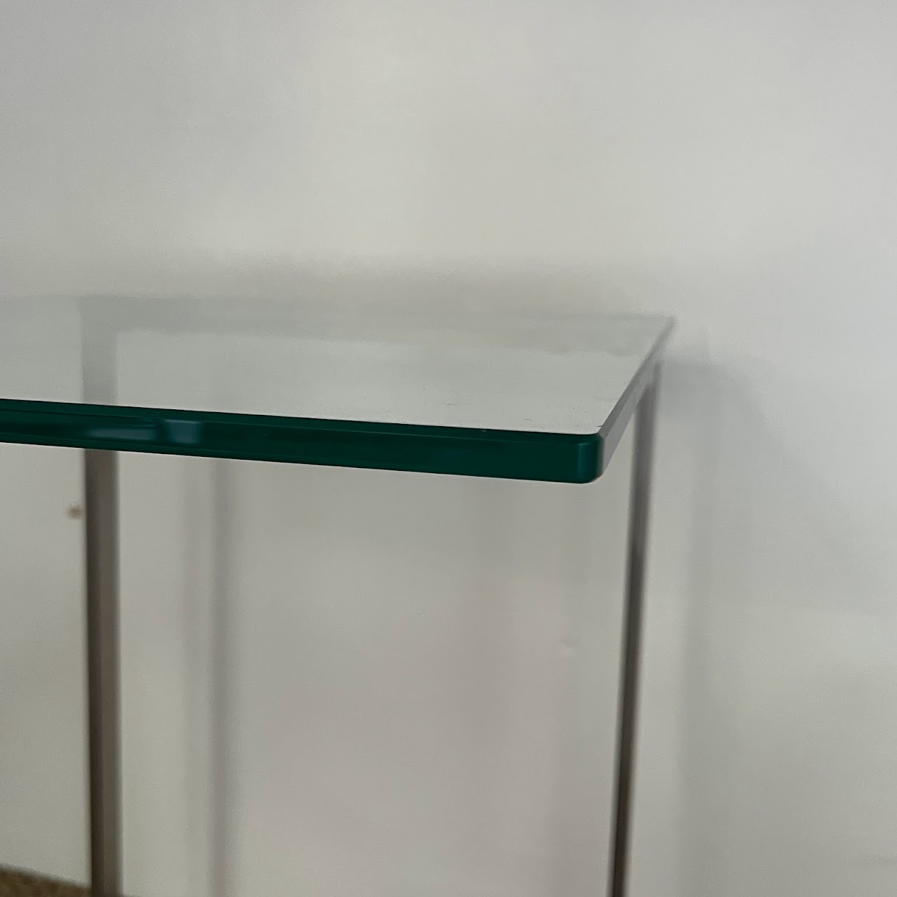 Cantilever Glass Top Side Table