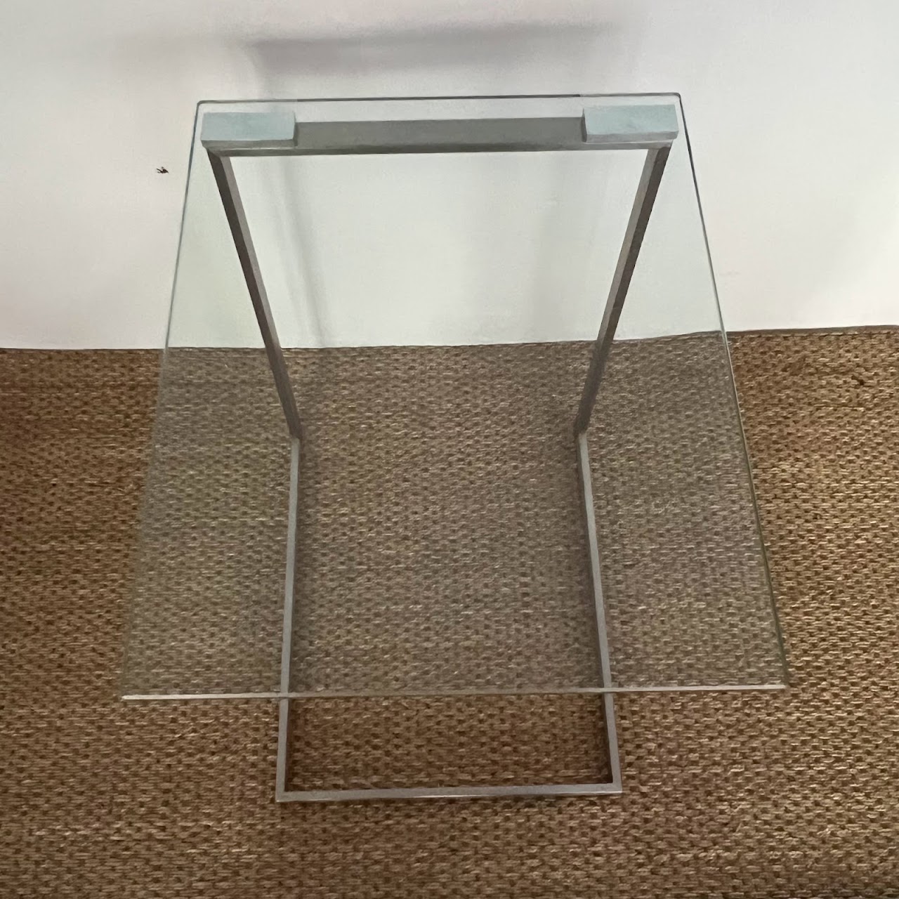 Cantilever Glass Top Side Table