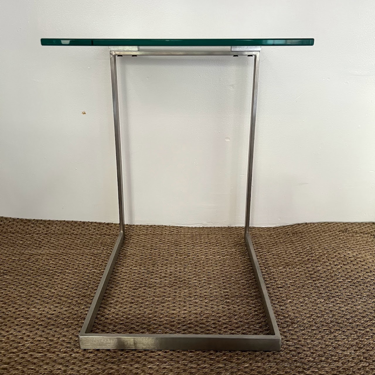 Cantilever Glass Top Side Table