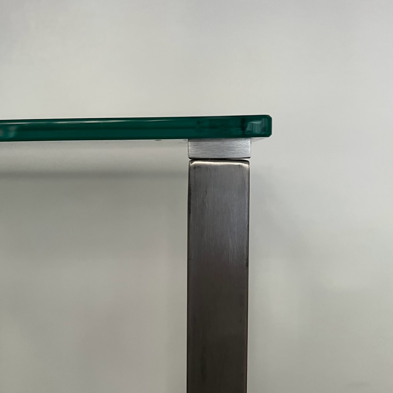 Cantilever Glass Top Side Table