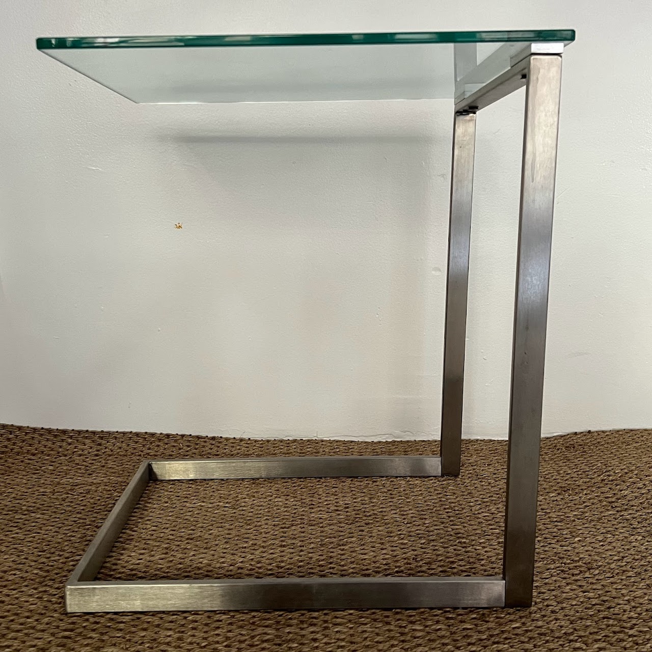 Cantilever Glass Top Side Table