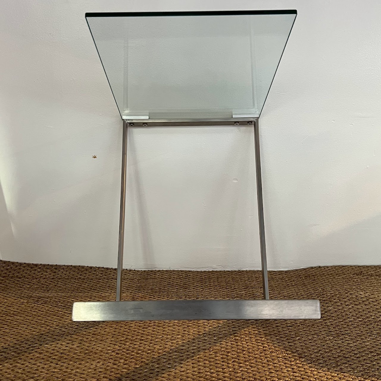 Cantilever Glass Top Side Table