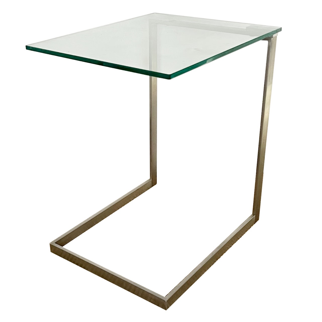 Cantilever Glass Top Side Table