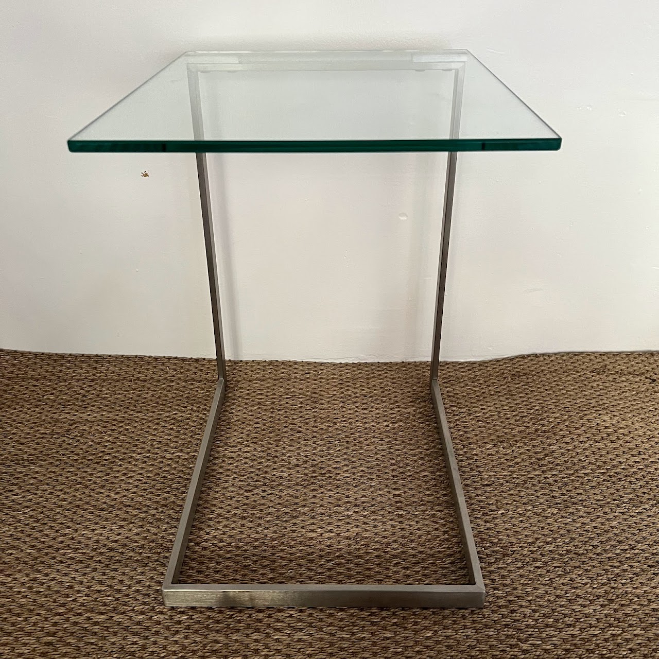 Cantilever Glass Top Side Table