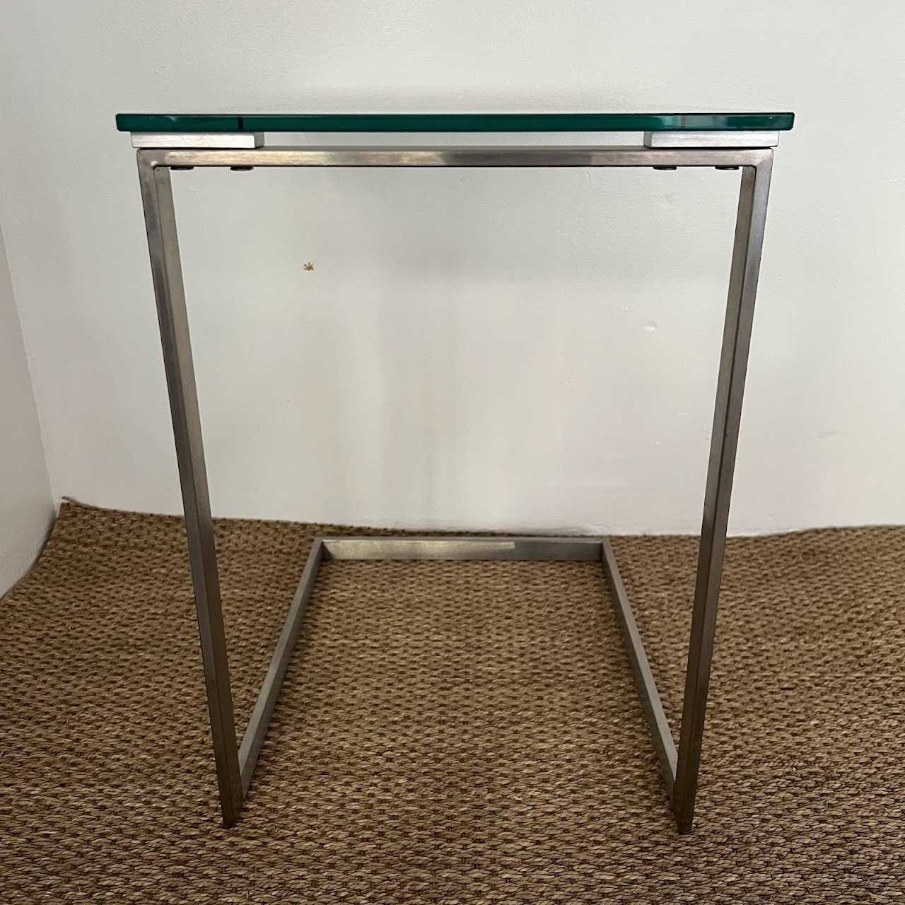 Cantilever Glass Top Side Table