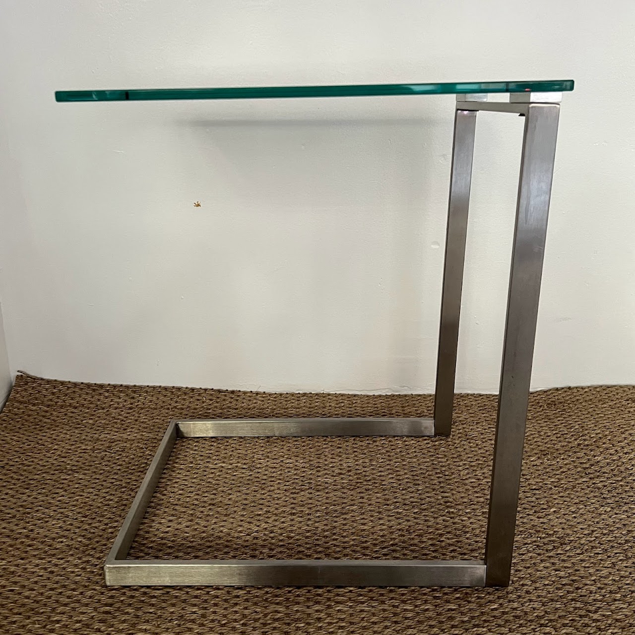 Cantilever Glass Top Side Table