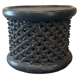 African Bamileke Drum Side Table