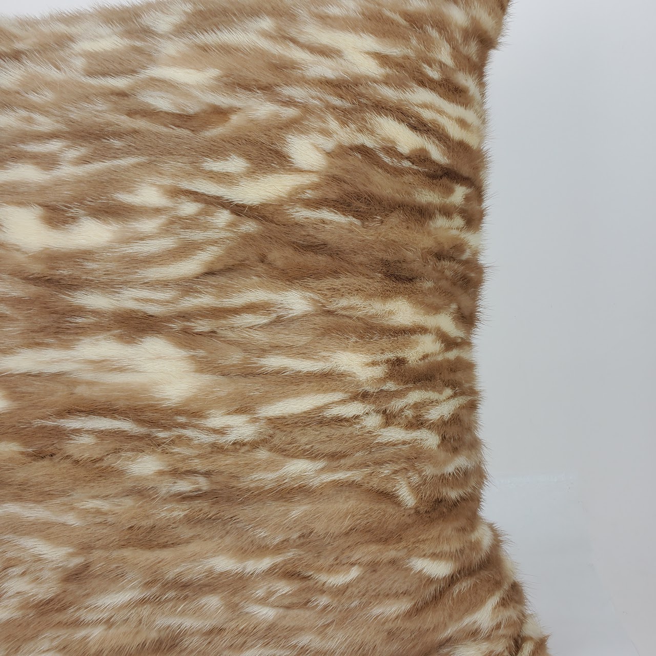 Rabbit Fur  Two-Tone Throw Pillow