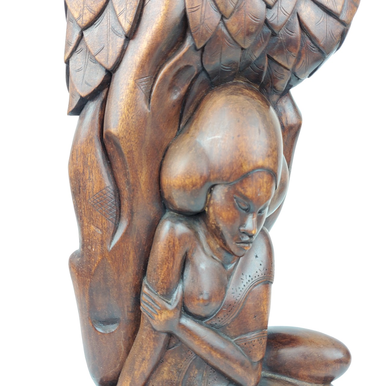 Hand Carved & Lacquered Wood Statue