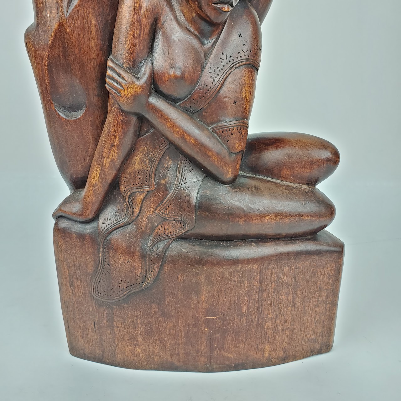 Hand Carved & Lacquered Wood Statue