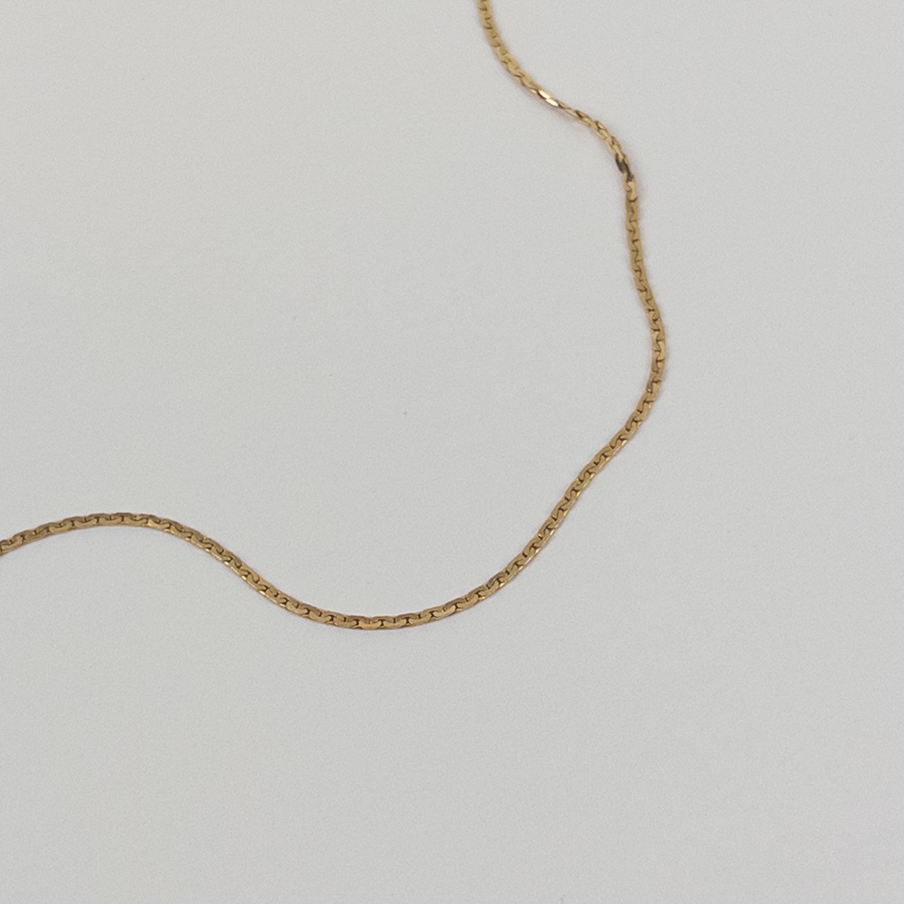 14K Gold Flat Chain Necklace