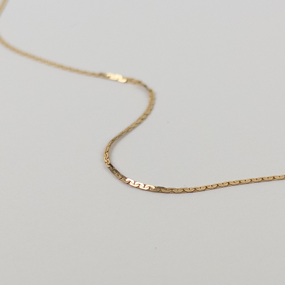 14K Gold Flat Chain Necklace