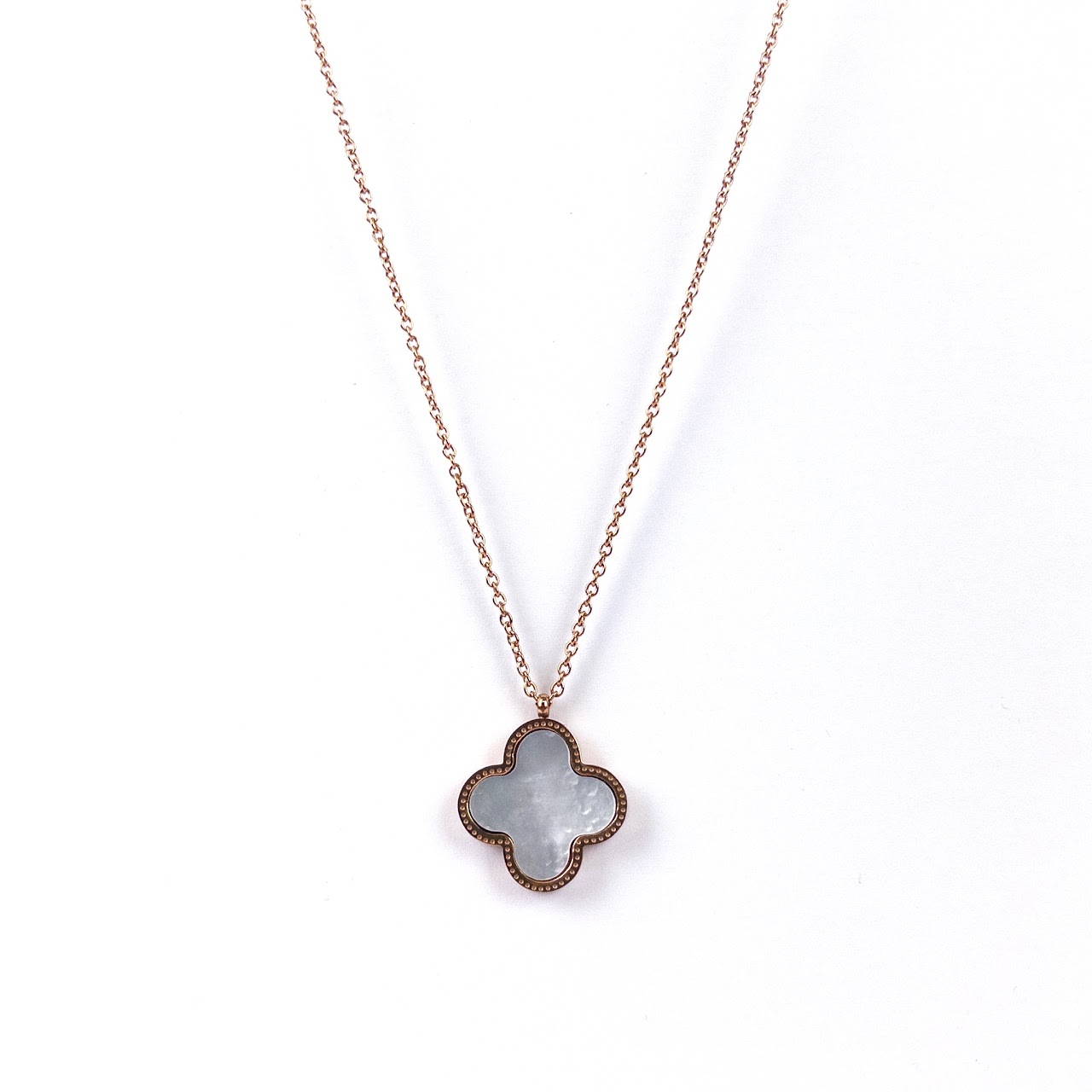 14K Gold Quatrefoil Pendant Necklace